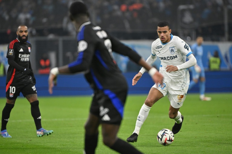 Mason Greenwood, l'attaquant anglais de Marseille, au cours du match de L1 contre Lyon le 2 février 2025 au stade Vélodrome à Marseille