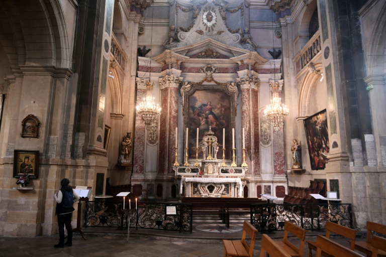 L'intérieur de la cathédrale Notre-Dame de Dax, le 18 février 2025 dans les Landes