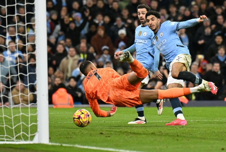 Le nouvel attaquant égyptien de City, Omar Marmoush, lors du match de Premier League contre Chelsea, le 25 janvier 2025 à Manchester