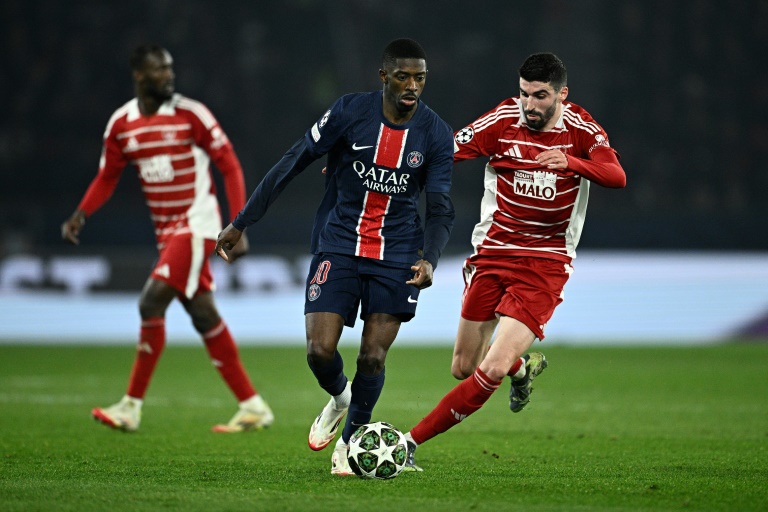 Mué en buteur, Ousmane Dembélé ici contre Brest le 19 février lors de la victoire 7-0 du PSG au Parc des Princes est dans une forme étincelante