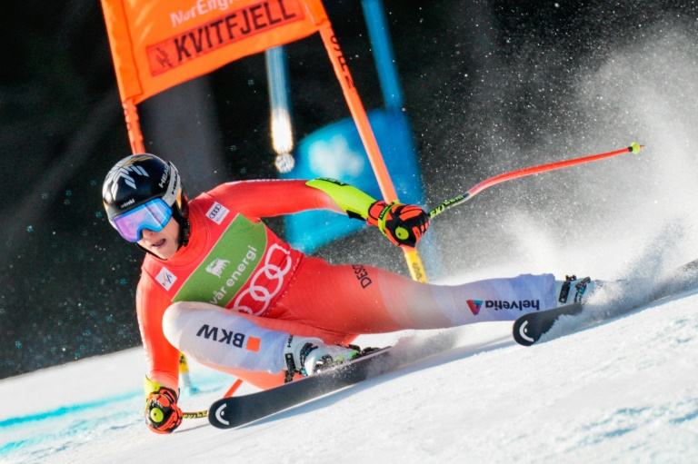 La Suissesse Lara Gut-Behrami sur la piste du super-G de Kvitfjell, le 2 mars 2025