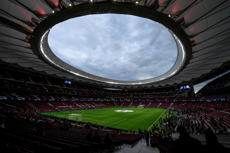 Le Metropolitano, stade de l'Atlético Madrid, avant un quart de finale de la Ligue des champions, le 13 avril 2022