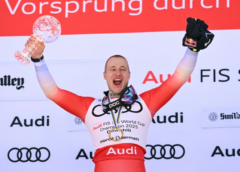 Le Suisse Marco Odermatt vainqueur de la Coupe du monde de ski à Sun Valley (Etats-Unis), le 22 mars 2025