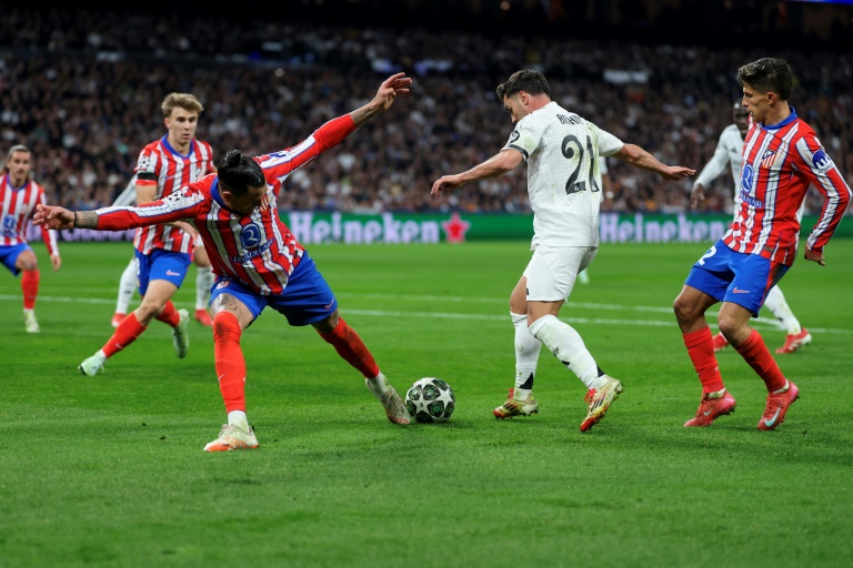 Brahim Diaz lors du huitième de finale aller de Ligue des champions entre le Real Madrid et l'Atlético (2-1) au Santiago-Bernabeu le 4 mars 2025