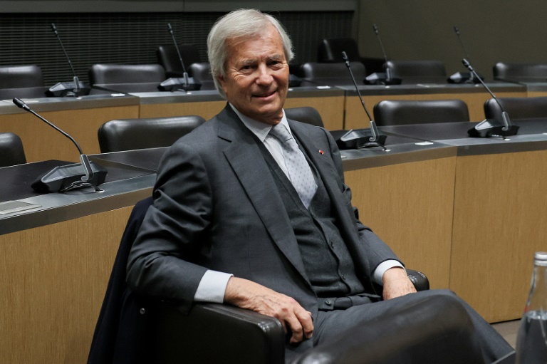 Vincent Bolloré, propriétaire de Vivendi, lors de son passage devant la commission d'enquête parlementaire sur les procédures d'autorisation des services nationaux de télévision à l'Assemblée nationale à Paris, le 13 mars 2024