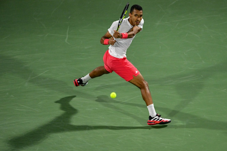 Le Canadien Félix Auger-Aliassime durant la finale du tournoi de Dubaï perdue contre le Grec Stéfanos Tsitsipas le 1er mars 2025.