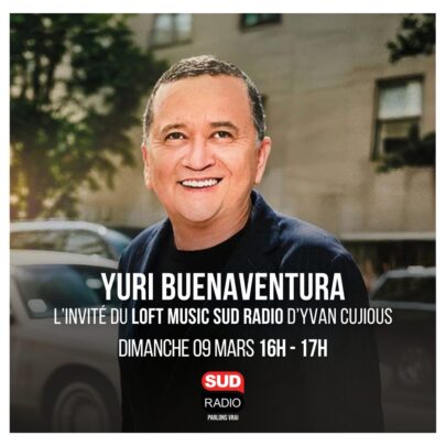 Yvan Cujious reçoit dans le Loft Music sur Sud Radio Yuri Buenaventura, Hélène In Paris et le directeur de la péniche Le Son de la Terre Arnaud Seite