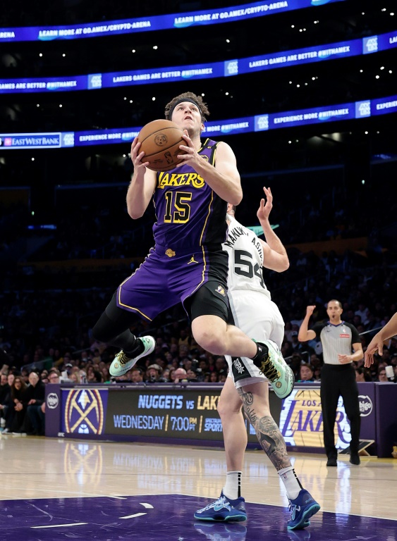 Austin Reaves lors du match NBA des Lakers contre les San Antonio Spurs, le 17 mars 2025 à Los Angeles