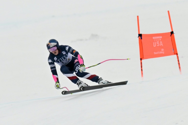 Lindsey Vonn du super-G des finales de la Coupe du monde de ski le 23 mars 2025 à Sun Valley