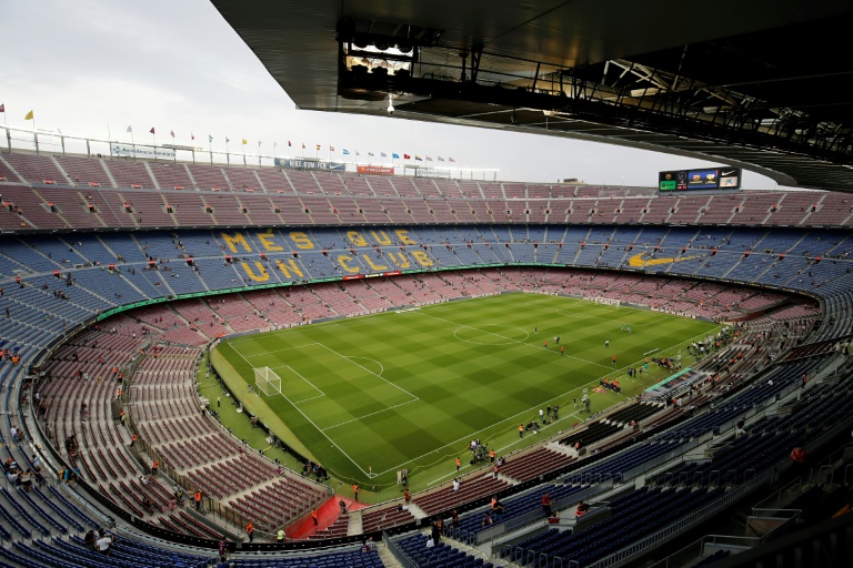 Photo du Camp Nou de Barcelone, avant rénovation, prise le 13 août 2022