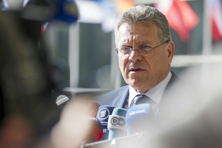 Le commissaire européen au Commerce Maros Sefocvic, à Luxembourg, le 7 avril 2025